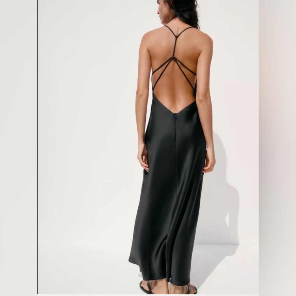 Zara Satin Effect Midi Dress - Picture 2 of 5